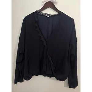 Navy Express Edition Blouse – Lace Neck Detail – NWOT